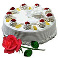 Yummy Vanilla Cake and charming Red Rose...