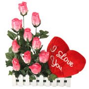 Long Lasting – Pink Roses n Red Heart Long Lasting – Pink Roses n Red Heart