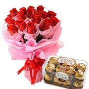 Long Lasting – Red Roses Bouquet with Ferrero Rocher Box Long Lasting – Red Roses Bouquet with Ferrero Rocher Box
