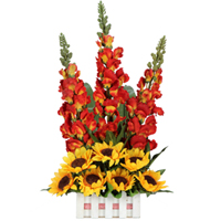 Charming Basket Arrangement of Elegant Long Floral Stems N Chic Art Sunflowers Charming Basket Arrangement of Elegant Long Floral Stems N Chic Art Sunflowers