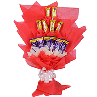 Lip Smacking Bouquet of Six Cadbury Dairy Milk N Six Cadbury Five Star Lip Smacking Bouquet of Six Cadbury Dairy Milk N Six Cadbury Five Star