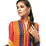 Gorgeous Red and Yellow Cotton Printed Unstitched Salwar Suit Gorgeous Red and Yellow Cotton Printed Unstitched Salwar Suit