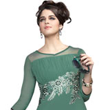 Fabulous Pastel Green Coloured Kurti with Georgette Embroidery Design Fabulous Pastel Green Coloured Kurti with Georgette Embroidery Design