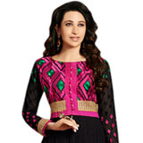 Fascinating Black and Pink Colour Coordinated Anarkali Salwar Kameez Fascinating Black and Pink Colour Coordinated Anarkali Salwar Kameez