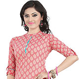 Beautifully Designed Pink Coloured Cambric Cotton Printed Kurti Beautifully Designed Pink Coloured Cambric Cotton Printed Kurti