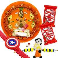 Charming Rakhi Thali ,Kid Rakhi with Kitkat Chocolate Charming Rakhi Thali ,Kid Rakhi with Kitkat Chocolate