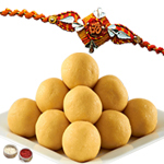 Enchanting Rakhi With Besan Laddoo Enchanting Rakhi With Besan Laddoo