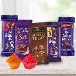 Treat of Chocolates from Cadburys with free Gulal/Abir Pouch Treat of Chocolates from Cadburys with free Gulal/Abir Pouch