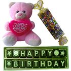 Birthday Celebration with Assorted Homemade Chocolates and Lovely Teddy Birthday Celebration with Assorted Homemade Chocolates and Lovely Teddy