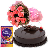 Attractive Selection of Flower, Chocolate and Cake Gift Attractive Selection of Flower, Chocolate and Cake Gift