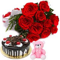 Delicate Red Color Roses Bouquet woth Other Assortments Delicate Red Color Roses Bouquet woth Other Assortments
