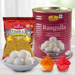 Haldiram Rasgulla with Bhujia from Haldiram Haldiram Rasgulla with Bhujia from Haldiram