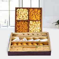 Assorted Dry Fruits with Assorted Sweets Assorted Dry Fruits with Assorted Sweets