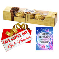 Exclusive Gift of Ferrero Rocher, CCD Voucher with Birthday Card Exclusive Gift of Ferrero Rocher, CCD Voucher with Birthday Card