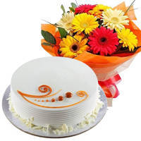 Savory Gathering of Cake and Flowers Savory Gathering of Cake and Flowers