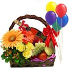 Signature Fresh Fruits and Floral Arrangements Basket Signature Fresh Fruits and Floral Arrangements Basket