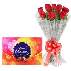 Spectacular Red Rose Bouquet and Cadbury Celebration Spectacular Red Rose Bouquet and Cadbury Celebration