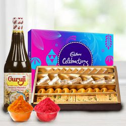 Assorted sweets with Thandai and Cadburys Celebration Assorted sweets with Thandai and Cadburys Celebration