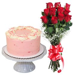 Exciting 12 Dutch Red Roses with 1 Kg Eggless Cake Exciting 12 Dutch Red Roses with 1 Kg Eggless Cake
