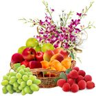 Nourishing Fresh Fruits Delight Decorated Basket Nourishing Fresh Fruits Delight Decorated Basket