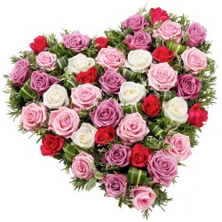 Multi Coloured Heart Shaped Arrangements Multi Coloured Heart Shaped Arrangements