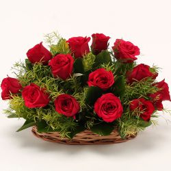 Red Dutch Roses Basket Red Dutch Roses Basket