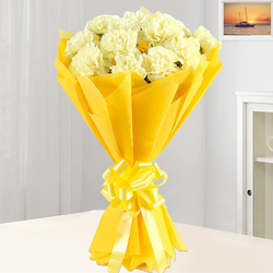 Beautiful Bunch of Carnations of Yellow Colour Beautiful Bunch of Carnations of Yellow Colour