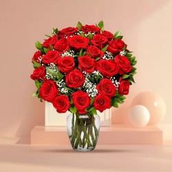 Sweet Surprises Red Roses in a Glass Vase Sweet Surprises Red Roses in a Glass Vase