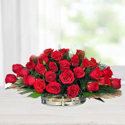 Luxurious Arrangement of Red Coloured Roses<br> Luxurious Arrangement of Red Coloured Roses<br>