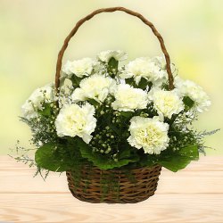 Shop for a fresh White Carnations basket Shop for a fresh White Carnations basket