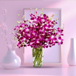 Lovely Glass Vase Display of Orchids Lovely Glass Vase Display of Orchids