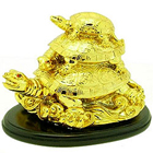 Golden Three Tier Feng Shui Tortoise Golden Three Tier Feng Shui Tortoise