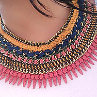 Innovative Pack of Embroidered Pendent with Cotton Braided Necklace Innovative Pack of Embroidered Pendent with Cotton Braided Necklace