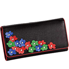 Blossom Themed Genuine Leather Wallet in Black with Colorful Leather Flowers from Leather Talks Blossom Themed Genuine Leather Wallet in Black with Colorful Leather Flowers from Leather Talks