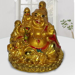 Cute little Laughing buddha with child Cute little Laughing buddha with child