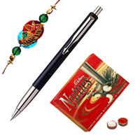 <b>Parker Vector Standard Ball Pen</b> with Rakhi and Roli Tilak Chawal <b>Parker Vector Standard Ball Pen</b> with Rakhi and Roli Tilak Chawal