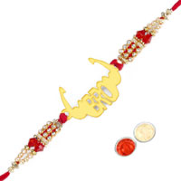 Funky Silver Bro Rakhi with Stones Funky Silver Bro Rakhi with Stones