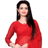 Smashing Marble Chiffon Printed Saree in Red Smashing Marble Chiffon Printed Saree in Red