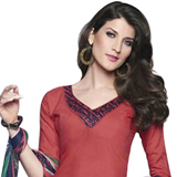 Fashionable Pink and Blue Shaded Cotton Printed Patiala Suit Fashionable Pink and Blue Shaded Cotton Printed Patiala Suit