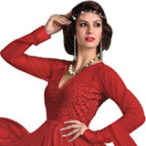 Lovely Net N Brasso Printed Red Designer Salwar Lovely Net N Brasso Printed Red Designer Salwar