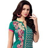 Graceful Printed Chanderi Salwar Suit Graceful Printed Chanderi Salwar Suit