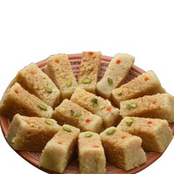 Garnishing Connection Milk Cake Sweets Box from Haldirams Garnishing Connection Milk Cake Sweets Box from Haldirams