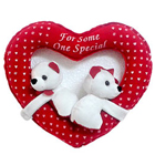 Lovely White Couple Teddy Bears in Heart Lovely White Couple Teddy Bears in Heart