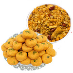 Kesar Peda With Mix Namkeen Kesar Peda With Mix Namkeen