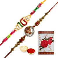 Showy Presentation of Two Stylish Rakhi Showy Presentation of Two Stylish Rakhi