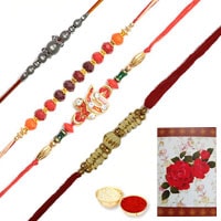 Trendsetting Collection of 4 Decorative Rakhi Trendsetting Collection of 4 Decorative Rakhi