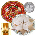 Diwali Thali with Kaju Katli Diwali Thali with Kaju Katli