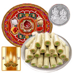 Diwali Thali with Kaju Roll Diwali Thali with Kaju Roll