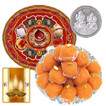 Diwali Thali with Boondi Laddoo Diwali Thali with Boondi Laddoo
