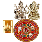 Diwali Thali with Laxmi Ganesh Idol Diwali Thali with Laxmi Ganesh Idol